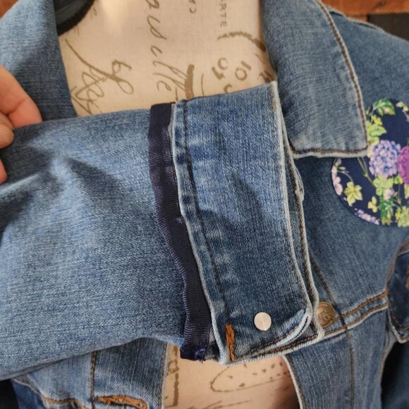 Womens Terra & Sky Embroidered Denim Jean Jacket 0X(14W) - Picture 6 of 7